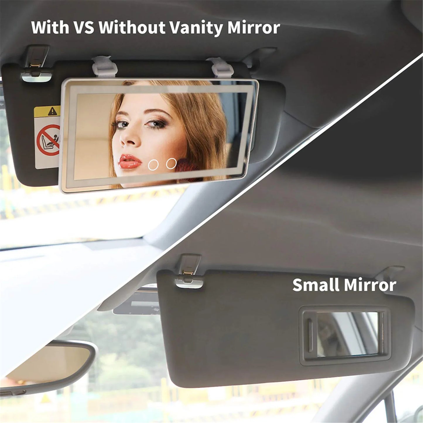 Wireless Charging Car Vanity Mirror Sun Visor Mirror Led Touch Switch Makeup Mirror 3 Lighting Mode Car Back Seat Rear Mirror